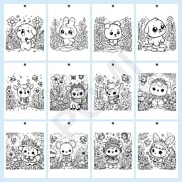 Set 40 Tranh Tô Màu Động Vật Trong Vườn Hoa Lá Dễ Thương Cho Bé Tô Màu - Tranh tô màu giảm căng thẳng - POMI 2