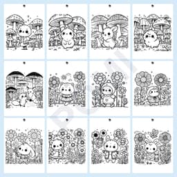 Set 40 Tranh Tô Màu Động Vật Trong Vườn Hoa Lá Dễ Thương Cho Bé Tô Màu - Tranh tô màu giảm căng thẳng - POMI 4