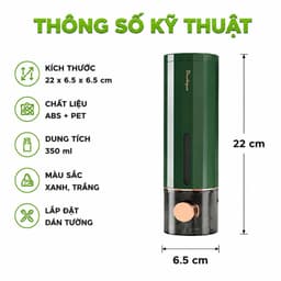 Hộp Đựng Sữa Tắm Có Nút Bấm Nhả Tự Động Treo Tường GD83 - Bình Nhả Nước Rửa Tay Gắn Tường 500ml 4