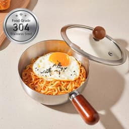 Nồi Inox Tay Cầm Cán Gỗ Mini 14cm Cao Cấp Phù Hợp Nấu 1 Gói Mì, Luộc Trứng, Nấu Cháo, Sữa 9