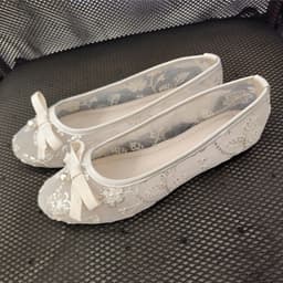 Giày Bệt Nữ - Giày Búp Bê Mary Jane Ren Nơ Ngọc Nữ Tính Siêu Xinh - N0026-Sona 2