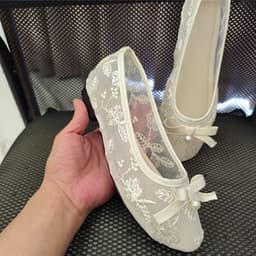 Giày Bệt Nữ - Giày Búp Bê Mary Jane Ren Nơ Ngọc Nữ Tính Siêu Xinh - N0026-Sona 3