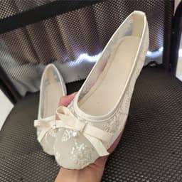 Giày Bệt Nữ - Giày Búp Bê Mary Jane Ren Nơ Ngọc Nữ Tính Siêu Xinh - N0026-Sona 5