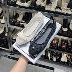 Giày Bệt Nữ - Giày Búp Bê Mary Jane Ren Nơ Ngọc Nữ Tính Siêu Xinh - N0026-Sona 1