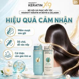 Bộ Dầu Gội Xả Keratin X9 Biotin Phục Hồi Tóc Hư Tổn 1000mlx2 – Giảm Gãy Rụng, Hỗ Trợ Kích Thích Mọc 5