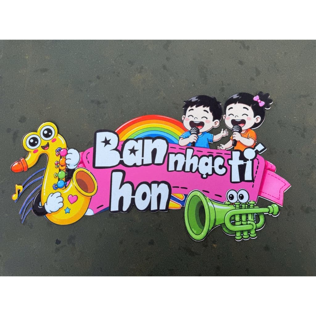 bảng tên nỉ in màu trang trí decor mâm non MINH ANH 2026