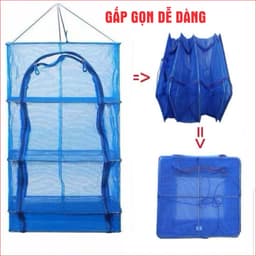 [Hàng Đẹp] Lồng lưới phơi khô nông sản, phơi thực phẩm, phơi cá, chống côn trùng, có thể xếp gọn 2