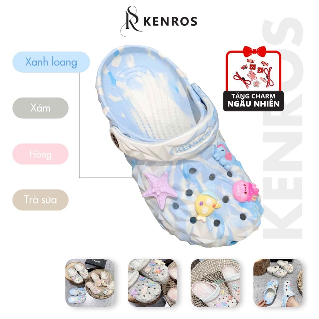 [ Tặng Charm Ngẫu Nhiên ] KENROS 06 Dép Sục Sầu Riêng Đẹp Mắt cho mẹ và bé