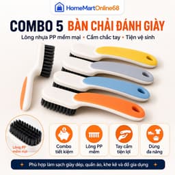 Combo 5 Bàn Chải Đánh Giày Lông Nhựa PP Mềm Mại, Chà Giày Làm Sạch Đa Năng Tiện Lợi | HomeMartOnline68 1