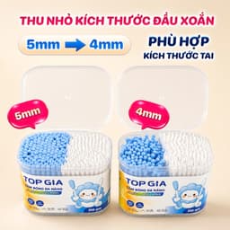 Hộp 300 que tăm bông ngoáy tai Topgia 4 đầu đa năng, mềm mịn, vệ sinh hiệu quả cho gia đình. 2