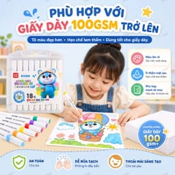Bút Màu Acrylic Marker 12/18 Màu Cao Cấp - Màu Sắc Tươi Sáng - Bút Lông Màu POMI 2