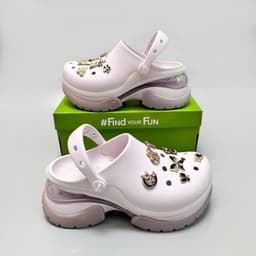 Dép sục đế cao super bae, sục nữ đế bóng cao 7 phân tặng kèm charm sticker trang trí 5