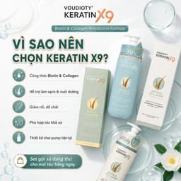 Bộ Dầu Gội Xả Keratin X9 Biotin Collagen Phục Hồi Tóc Hư Tổn 500ml x2 – Mềm Mượt Chuẩn Salon - Kích Mọc Tóc 7