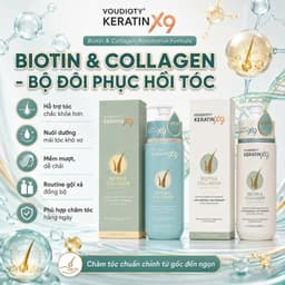 Bộ Dầu Gội Xả Keratin X9 Biotin Collagen Phục Hồi Tóc Hư Tổn 500ml x2 – Mềm Mượt Chuẩn Salon - Kích Mọc Tóc 4