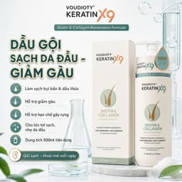Bộ Dầu Gội Xả Keratin X9 Biotin Collagen Phục Hồi Tóc Hư Tổn 500ml x2 – Mềm Mượt Chuẩn Salon - Kích Mọc Tóc 2