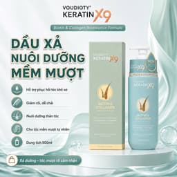 Bộ Dầu Gội Xả Keratin X9 Biotin Collagen Phục Hồi Tóc Hư Tổn 500ml x2 – Mềm Mượt Chuẩn Salon - Kích Mọc Tóc 3