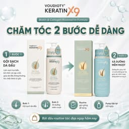 Bộ Dầu Gội Xả Keratin X9 Biotin Collagen Phục Hồi Tóc Hư Tổn 500ml x2 – Mềm Mượt Chuẩn Salon - Kích Mọc Tóc 6