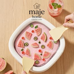Khay làm kem cuộn inox 316L cao cấp, khay làm kem Thái Lan, dụng cụ làm kem trái cây tiện lợi an toàn - Majehome 2