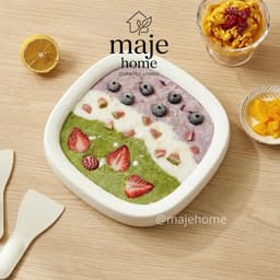 Khay làm kem cuộn inox 316L cao cấp, khay làm kem Thái Lan, dụng cụ làm kem trái cây tiện lợi an toàn - Majehome 5