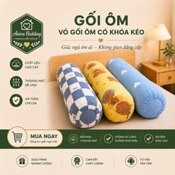 Vỏ Gối Ôm Cotton Thắng Lợi Aniva Bedding Khóa Kéo Cao Cấp Mềm Mịn Thoáng Mát Không Xù Nhiều Mẫu 1