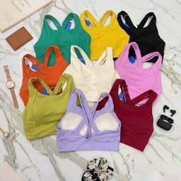 Áo Bra tập Gym, Yoga, Erobic cho nữ  mút đúc, chất lulu, hàng quảng châu form chuẩn  AT005 1