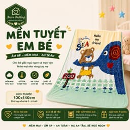 Mền Tuyết Em Bé Aniva Bedding 100x140cm Mềm Mịn Giữ Ấm Chăn Cho Bé 0-6 Tuổi Giặt Máy Không Xù Chính Hãng 1