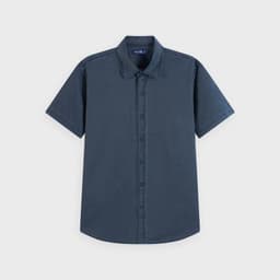 Deal Tốt- Áo sơ mi thô cộc tay nam GENVIET JEANS dáng suông vừa chất cotton thoáng mát basic phù hợp đi làm 9206 3