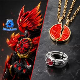 Vòng Cổ Đôi Kamen Rider OOO Ankh Broken Taka Core Medal Anime Cosplay Couple 1