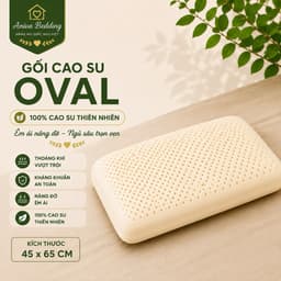 Gối Cao Su Thiên Nhiên Oval Aniva Bedding 45x65cm Chính Hãng Đàn Hồi Tốt Thoáng Khí Kháng Khuẩn 1