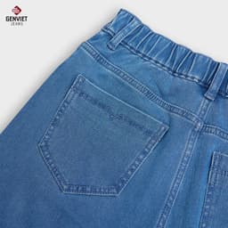 Deal Tốt- Quần jean nữ dáng suông GENVIET JEANS cạp cao may chun che khuyết điểm eo đùi dẽ phối đồ đi chơi 8949 2