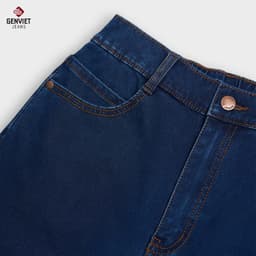 Deal Tốt- Quần jean nữ dáng suông GENVIET JEANS cạp cao may chun che khuyết điểm eo đùi dẽ phối đồ đi chơi 8949 7