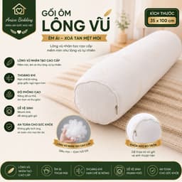Gối Ôm Lông Vũ Nhân Tạo Aniva Bedding 35x100cm Êm Mại Thoáng Khí Cao Cấp Khóa Kéo Tháo Rời Chính Hãng 1
