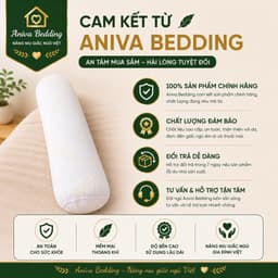 Gối Ôm Lông Vũ Nhân Tạo Aniva Bedding 35x100cm Êm Mại Thoáng Khí Cao Cấp Khóa Kéo Tháo Rời Chính Hãng 5