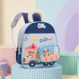 Balo Mầm Non Cho Bé Mẫu Giáo 32x26cm Hình Xe Tải DIDI Gấu Thỏ Cute Nhẹ Chống Gù Lưng Nhiều Ngăn Xinh Xắn 5