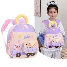 Balo Mầm Non Cho Bé Mẫu Giáo 32x26cm Hình Xe Tải DIDI Gấu Thỏ Cute Nhẹ Chống Gù Lưng Nhiều Ngăn Xinh Xắn 3