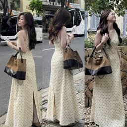 VÁY BI XOÈ DÀI CỔ YẾM HỞ LƯNG XUKADRESS (ẢNH CHỤP THẬT XỊN ĐẸP LẮM) 2