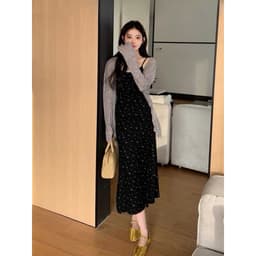 SET ĐẦM HOA NHÍ KÈM ÁO KHOÁC XÁM 5