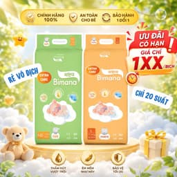 Tã/Bỉm Dán/Quần BIMANA EXTRA CARE Thấm Hút Tốt, Đủ Size Thấm hút tốt 2