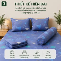 Bộ Ga Gối Cotton Thắng Lợi 4 Món Size 1m6 Ga Bọc Chun Cotton Mềm Mại Thoáng Mát Nệm Cao 3-15cm Aniva Bedding 6