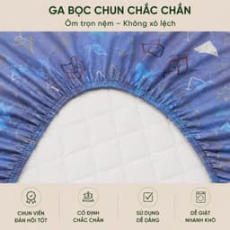 Bộ Ga Gối Cotton Thắng Lợi 4 Món Size 1m6 Ga Bọc Chun Cotton Mềm Mại Thoáng Mát Nệm Cao 3-15cm Aniva Bedding 4