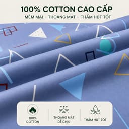 Bộ Ga Gối Cotton Thắng Lợi 4 Món Size 1m6 Ga Bọc Chun Cotton Mềm Mại Thoáng Mát Nệm Cao 3-15cm Aniva Bedding 2
