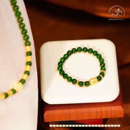 Ngọc Đan Tâm - Bộ Trang Sức Đá Diopside Phối Charm Lu Thống Kim Tiền 4