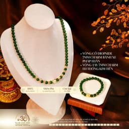 Ngọc Đan Tâm - Bộ Trang Sức Đá Diopside Phối Charm Lu Thống Kim Tiền 1
