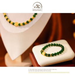 Ngọc Đan Tâm - Bộ Trang Sức Đá Diopside Phối Charm Lu Thống Kim Tiền 3