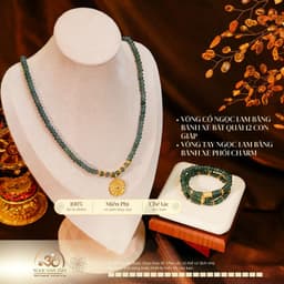 Ngọc Đan Tâm - Bộ Trang Sức Ngọc Lam Băng Bánh Xe Phối Charm 1