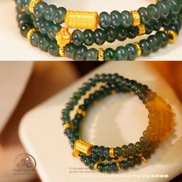 Ngọc Đan Tâm - Bộ Trang Sức Ngọc Lam Băng Bánh Xe Phối Charm 4