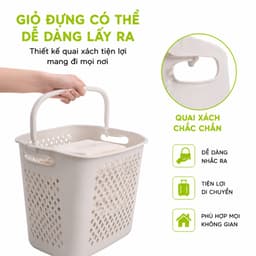 Kệ Xe Đẩy Đựng Quần Áo 2 Tầng Bánh Xe Xoay 360 Độ GD52 - Giá Để Quần Áo Bẩn 2 Giỏ Có Bánh Xe An Toàn 4