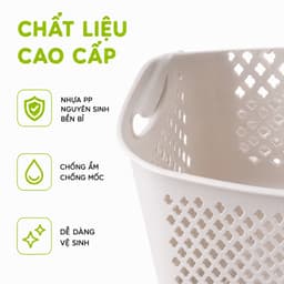 Kệ Xe Đẩy Đựng Quần Áo 2 Tầng Bánh Xe Xoay 360 Độ GD52 - Giá Để Quần Áo Bẩn 2 Giỏ Có Bánh Xe An Toàn 7