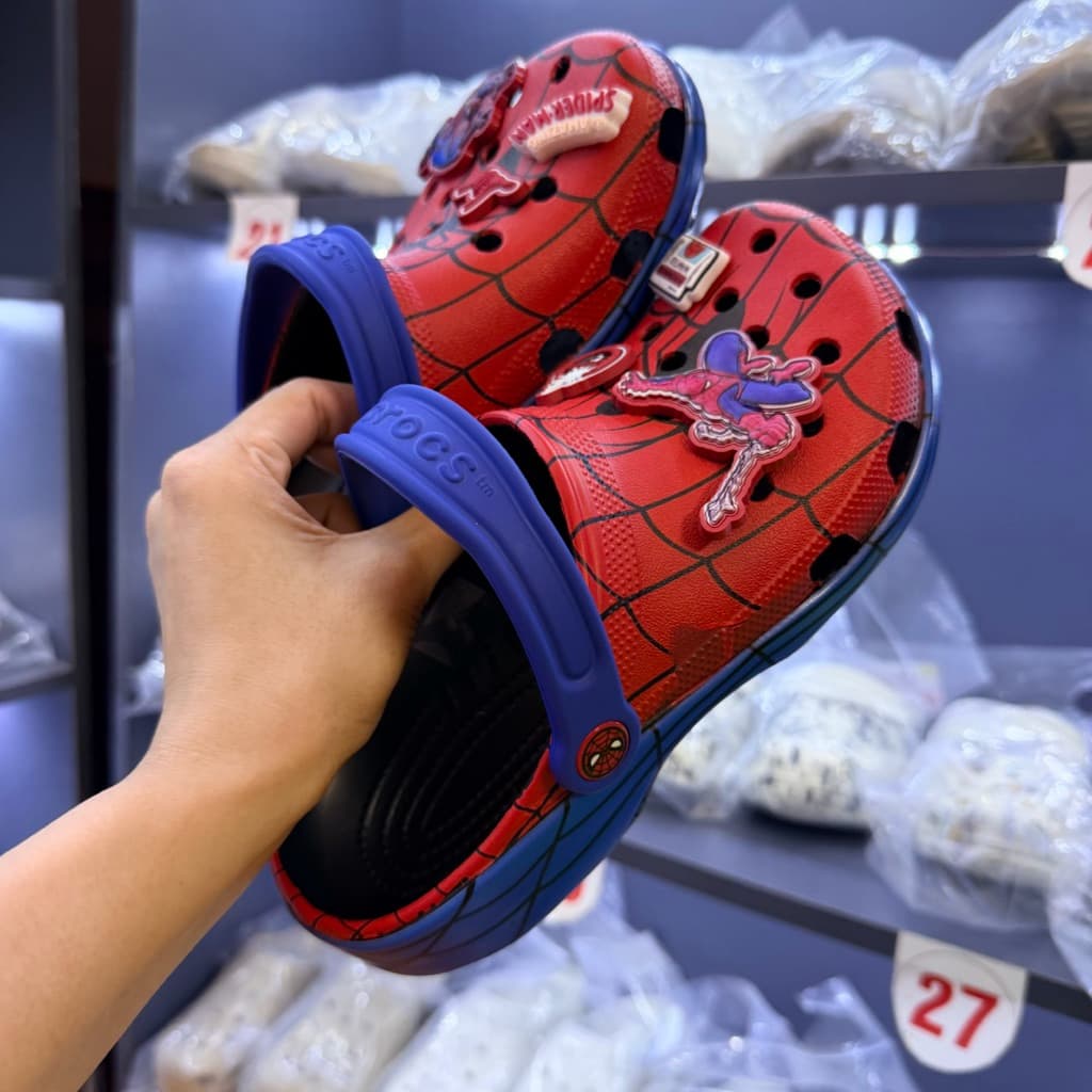 [ Hộp bv ] Box bv Sục dép đỏ quai xanh spiderman size 36-44