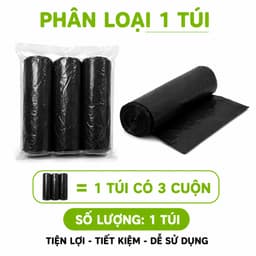 Túi 3 Cuộn Túi Rác Sinh Học Tự Phân Hủy GD54 - Túi Đựng Rác Đen Sinh Học Mềm Dai Chống Rò Rỉ 8
